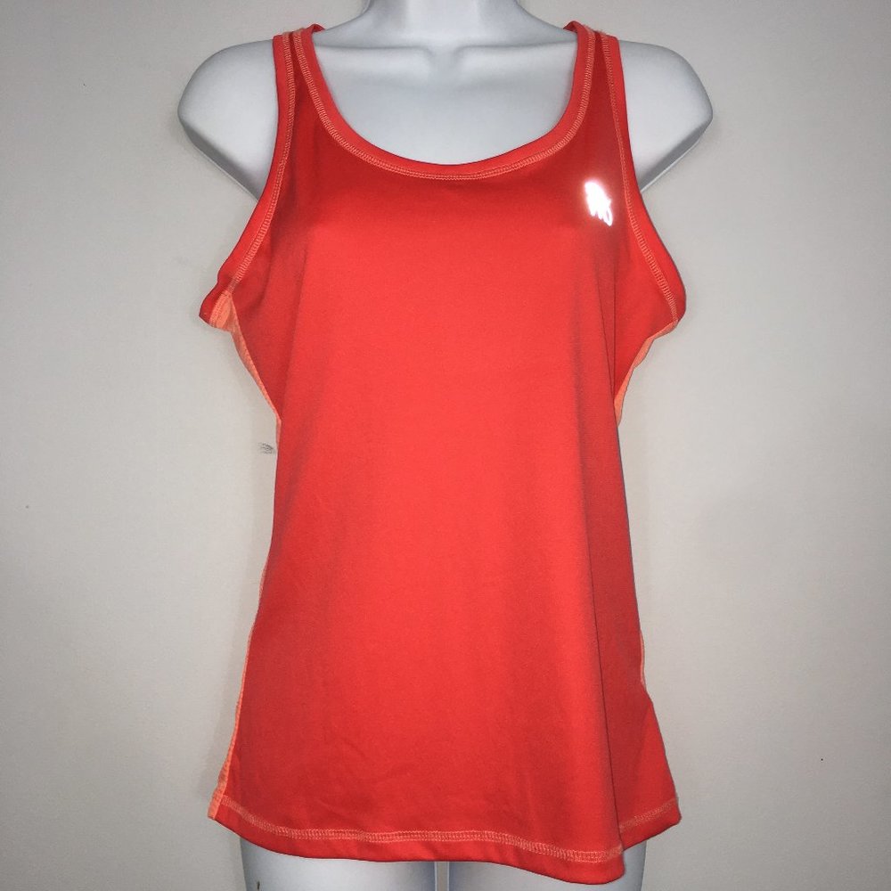 Crivit Pro Womens S Coral Reflective 100% Polyester Racerback Running Tank Top